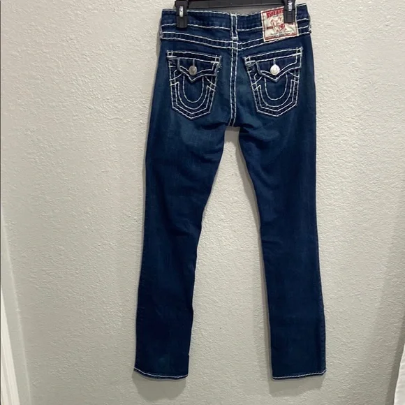 True Religion Blue Boot Leg (flared) Jeans with Contrast Stitching - Picture 4 of 7